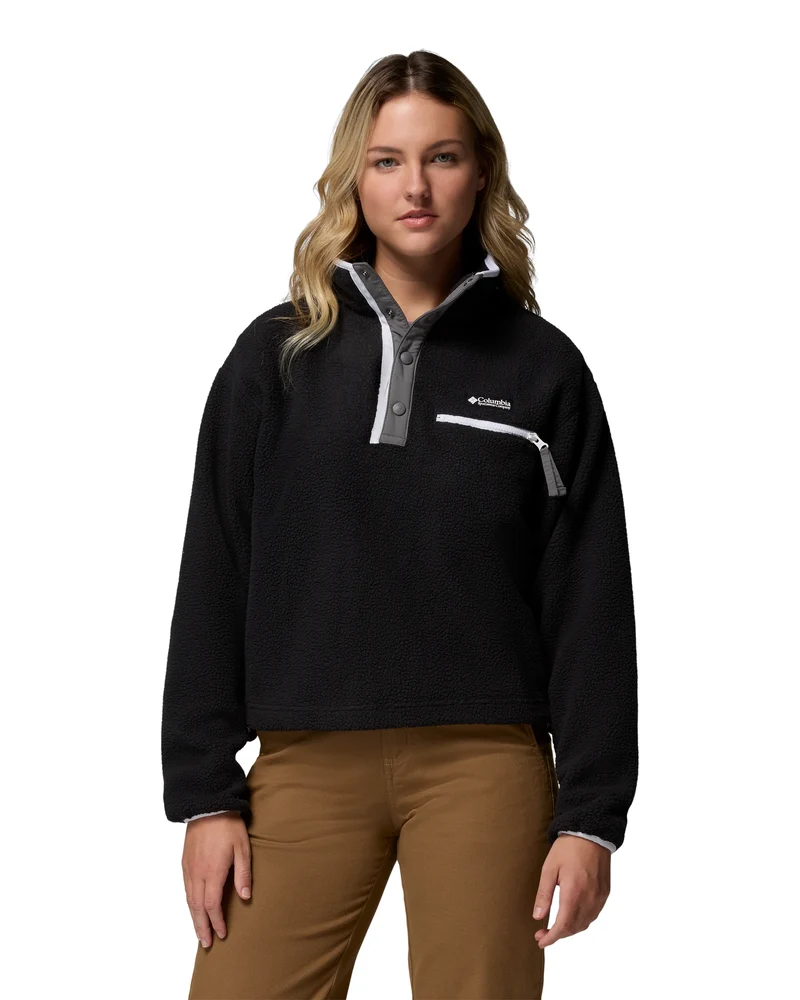 AL7330 Helvetia II Cropped Half Snap Fleece black