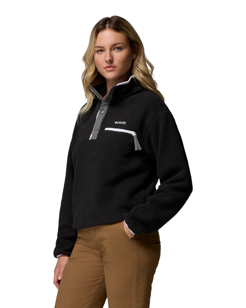 AL7330 Helvetia II Cropped Half Snap Fleece black