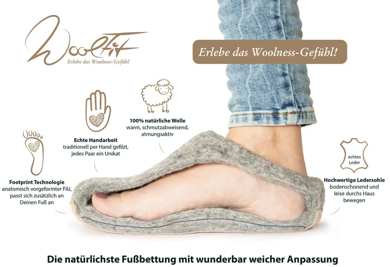 Barfuß-Hausschuh Footprint, gepunktet