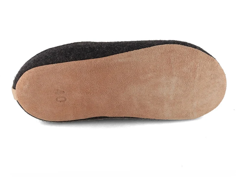 Barefoot Filzpantoffeln mit viel Zehenfreiheit, grau