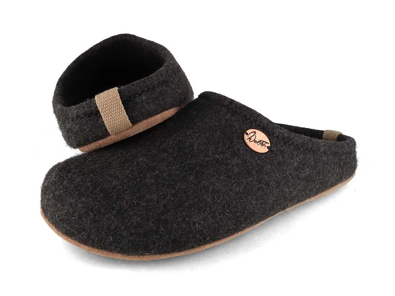 Barefoot Filzpantoffeln mit viel Zehenfreiheit, grau