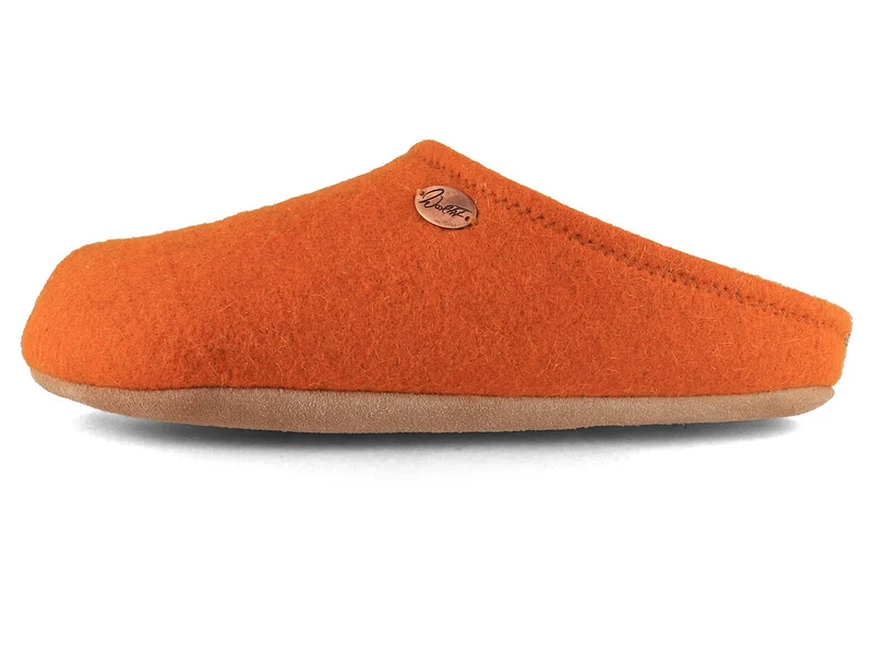Barefoot Filzpantoffeln mit viel Zehenfreiheit, orange