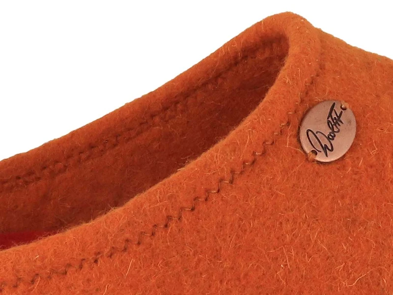 Barefoot Filzpantoffeln mit viel Zehenfreiheit, orange
