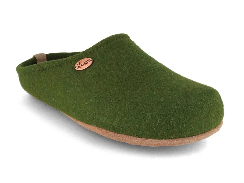 Barefoot Filzpantoffeln mit viel Zehenfreiheit, grün