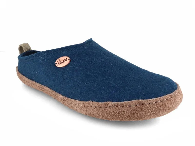 Tundra leichte Filzpantoffeln aus 100% Wolle, blau