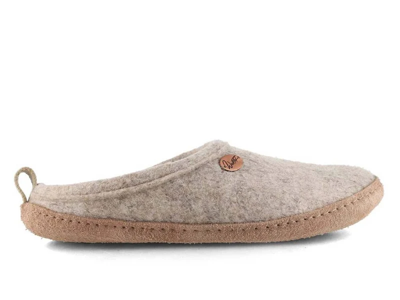 Tundra leichte Filzpantoffeln aus 100% Wolle, beige