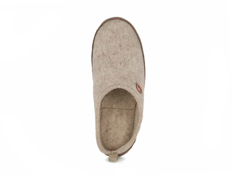 Tundra leichte Filzpantoffeln aus 100% Wolle, beige
