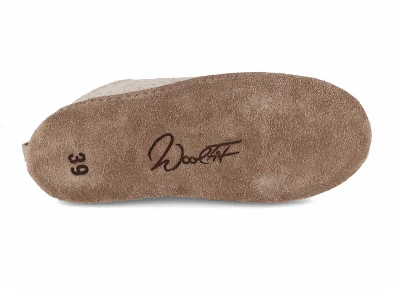 Tundra leichte Filzpantoffeln aus 100% Wolle, beige