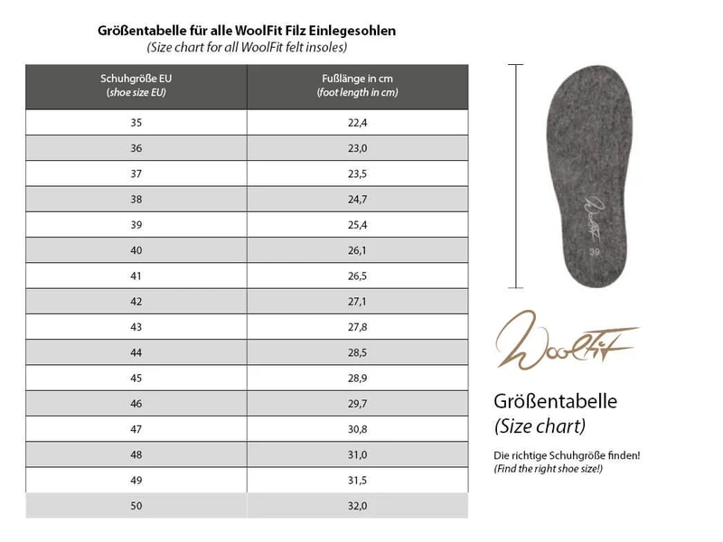 FeelGood Fußbett Filzkugel-Einlegesohlen, steingrau
