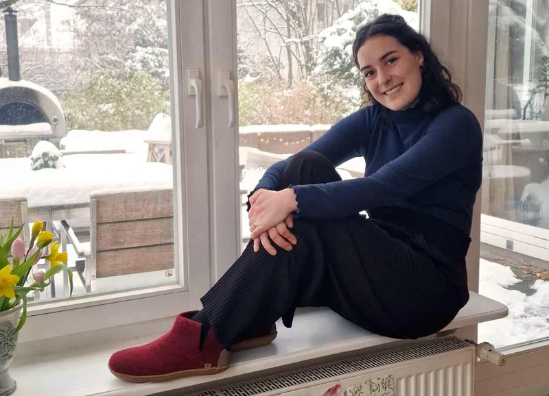 Hüttenschuhe mit Gummisohle Yeti, dunkelrot