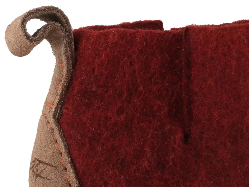 Hüttenschuhe mit Gummisohle Yeti, dunkelrot