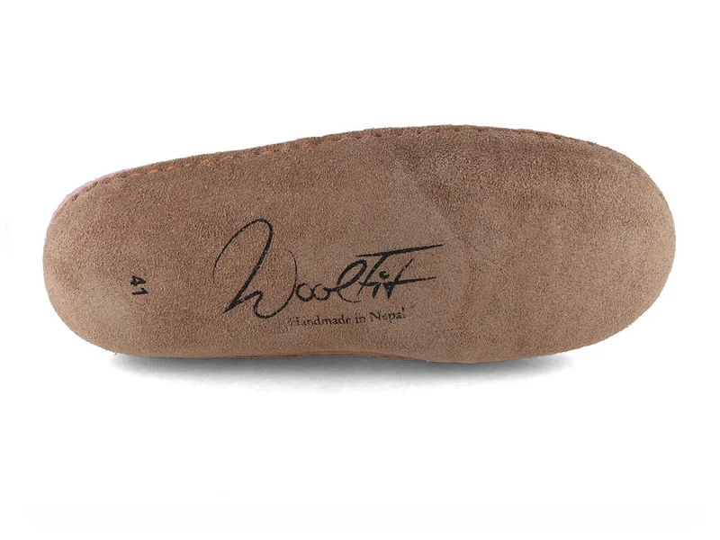 Sherpa Filzpantoffeln mit Fußbett & Ledersohle, rosa