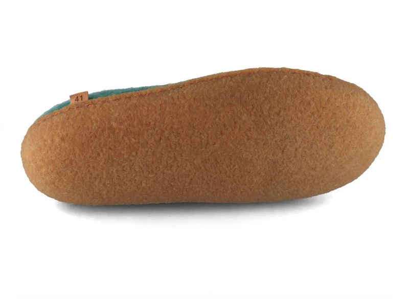 Sherpa Filzpantoffeln mit Fußbett & Naturgummisohle, grün