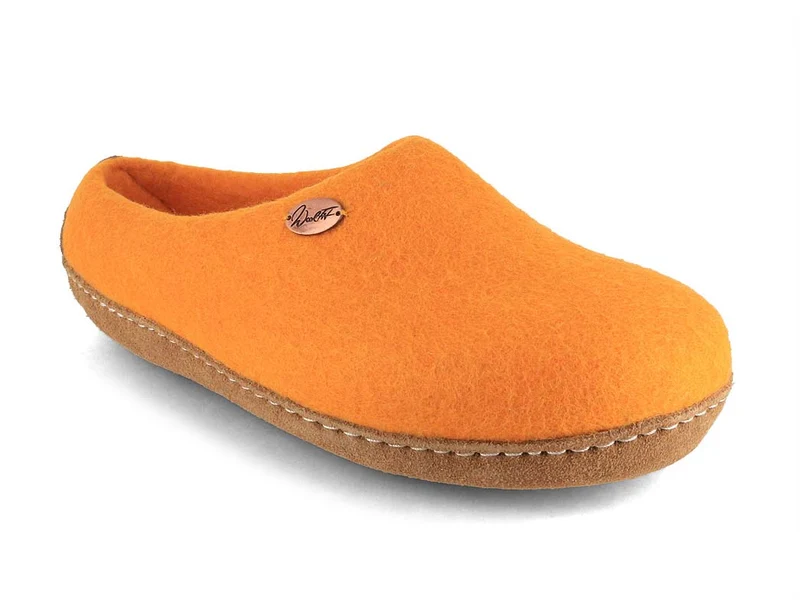 Barfuß-Hausschuh Footprint, orange