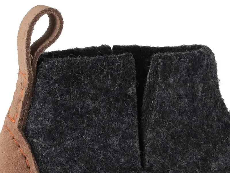 Hüttenschuhe mit Ledersohle Yeti, graphit