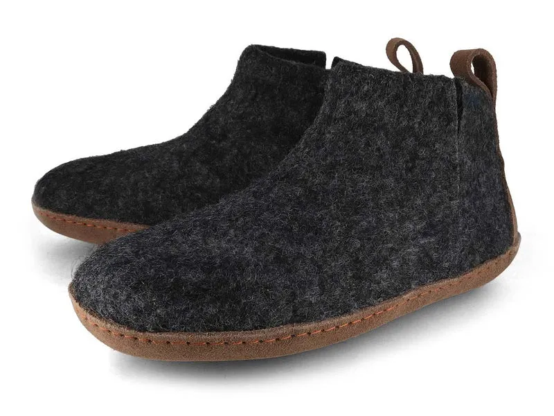 Hüttenschuhe mit Ledersohle Yeti, graphit