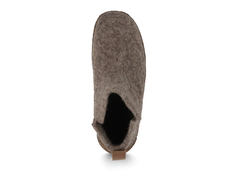 Hüttenschuhe mit Ledersohle Yeti, steingrau