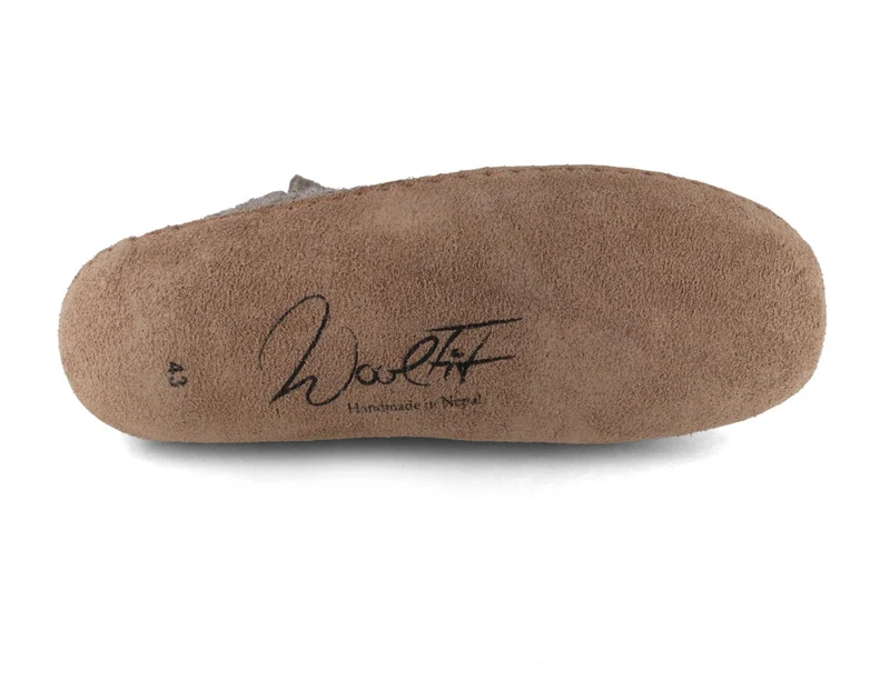 Hüttenschuhe mit Ledersohle Yeti, steingrau