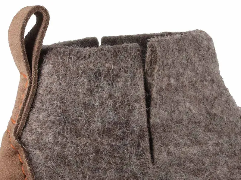 Hüttenschuhe mit Ledersohle Yeti, steingrau