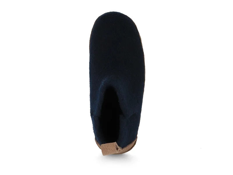Hüttenschuhe mit Ledersohle Yeti, blau