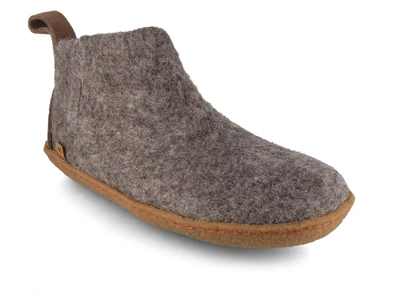 Hüttenschuhe mit Gummisohle Yeti, steingrau