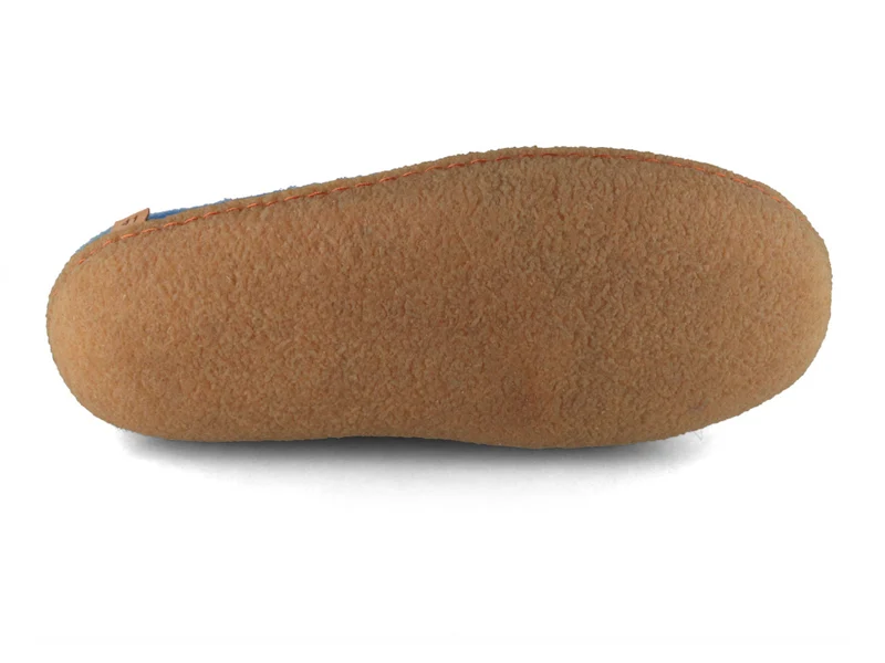 Sherpa Filzpantoffeln mit Fußbett & Naturgummisohle, blau
