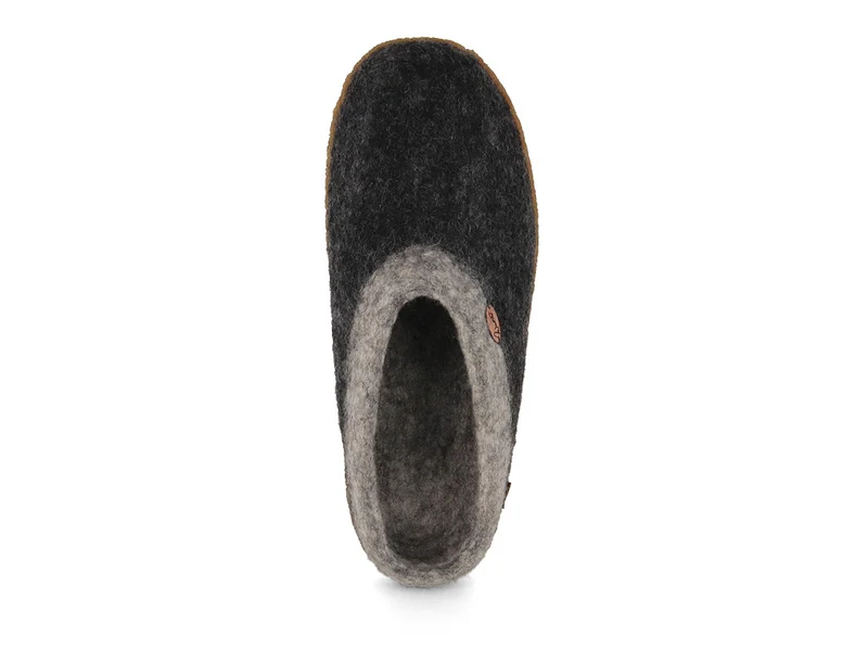 Sherpa Filzpantoffeln mit Fußbett & Naturgummisohle, grau