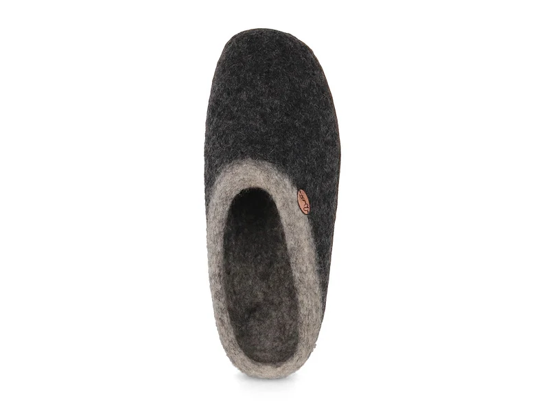 Sherpa Filzpantoffeln mit Fußbett & Ledersohle, grau