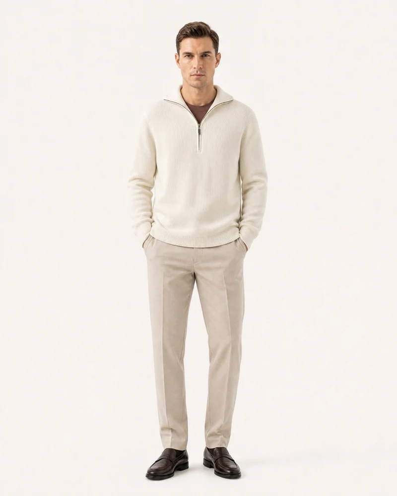 St Moritz Half-Zip Cashmere Knit Pullover