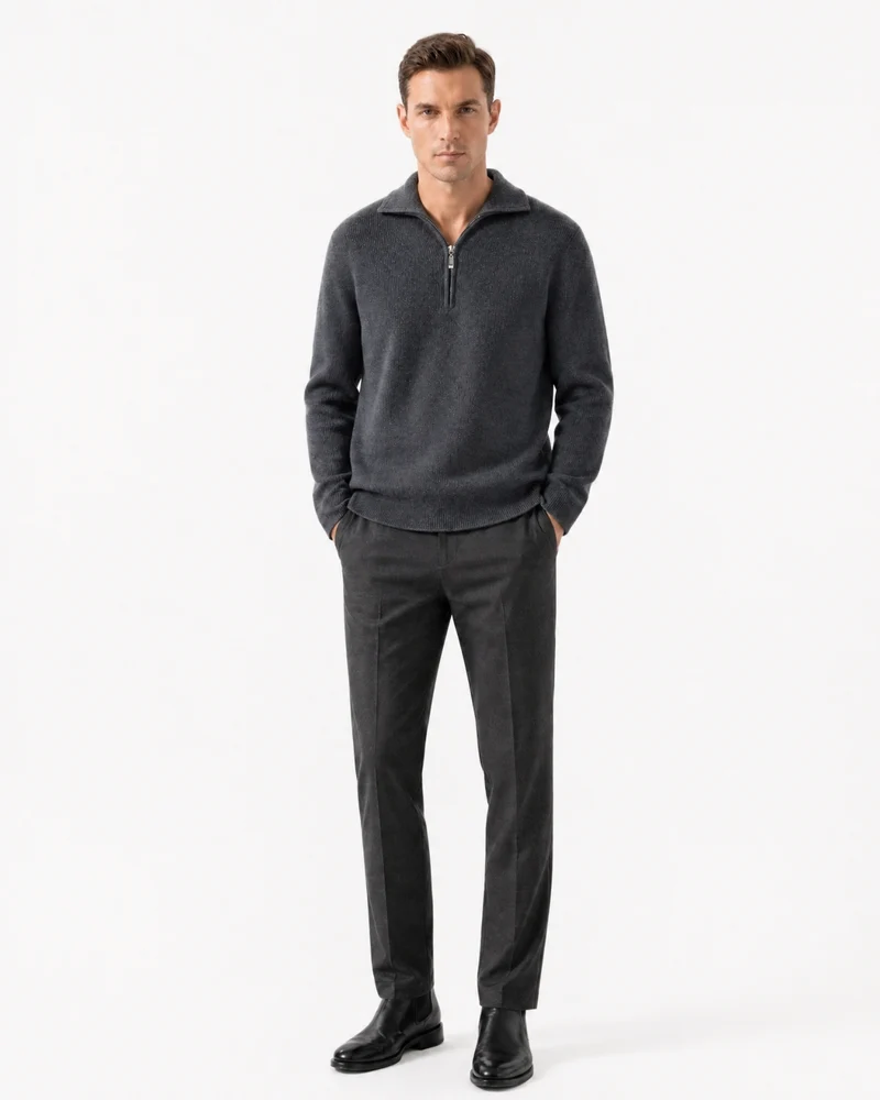 St Moritz Half-Zip Cashmere Knit Pullover