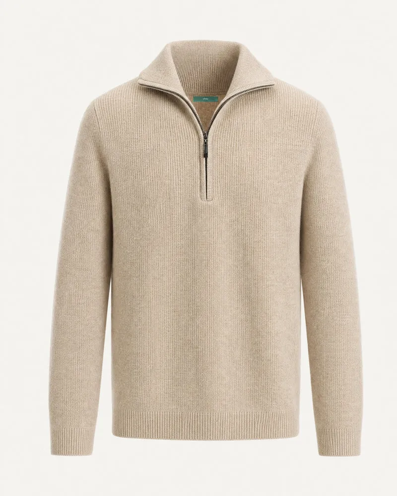 St Moritz Half-Zip Cashmere Knit Pullover