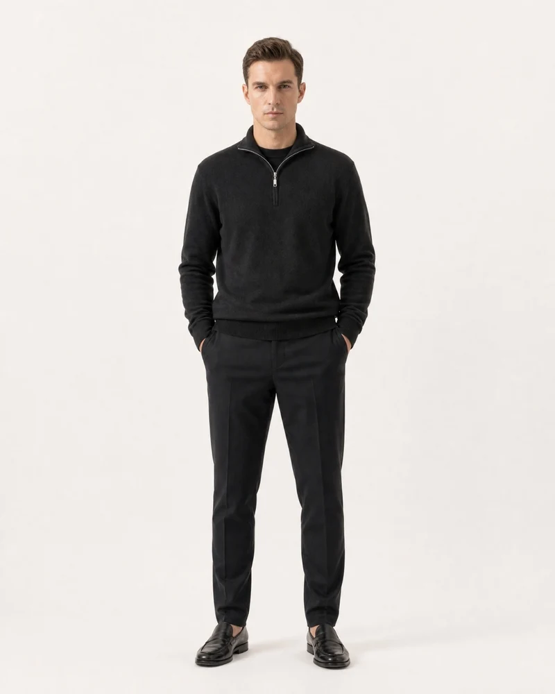 St Moritz Half-Zip Cashmere Knit Pullover