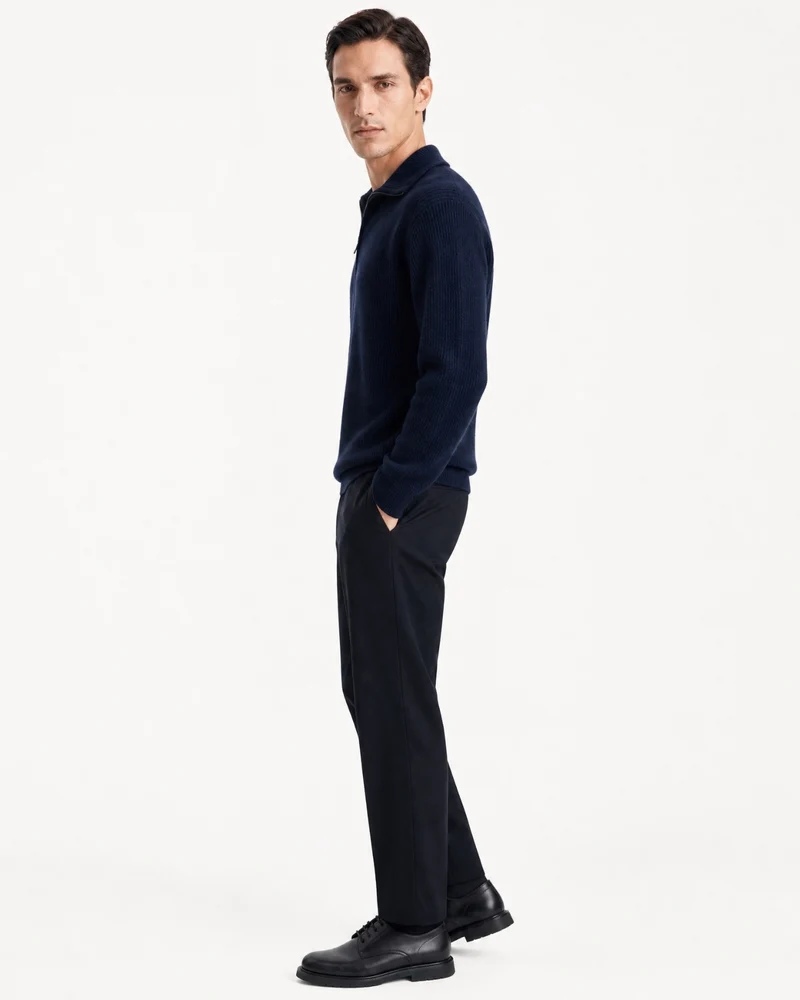 New York Thick Ribbed Cashmere Zip Sweater
