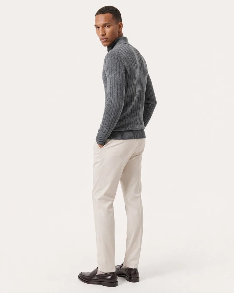 Cashmere Half-Zip Thick Cable Knit Knitwear
