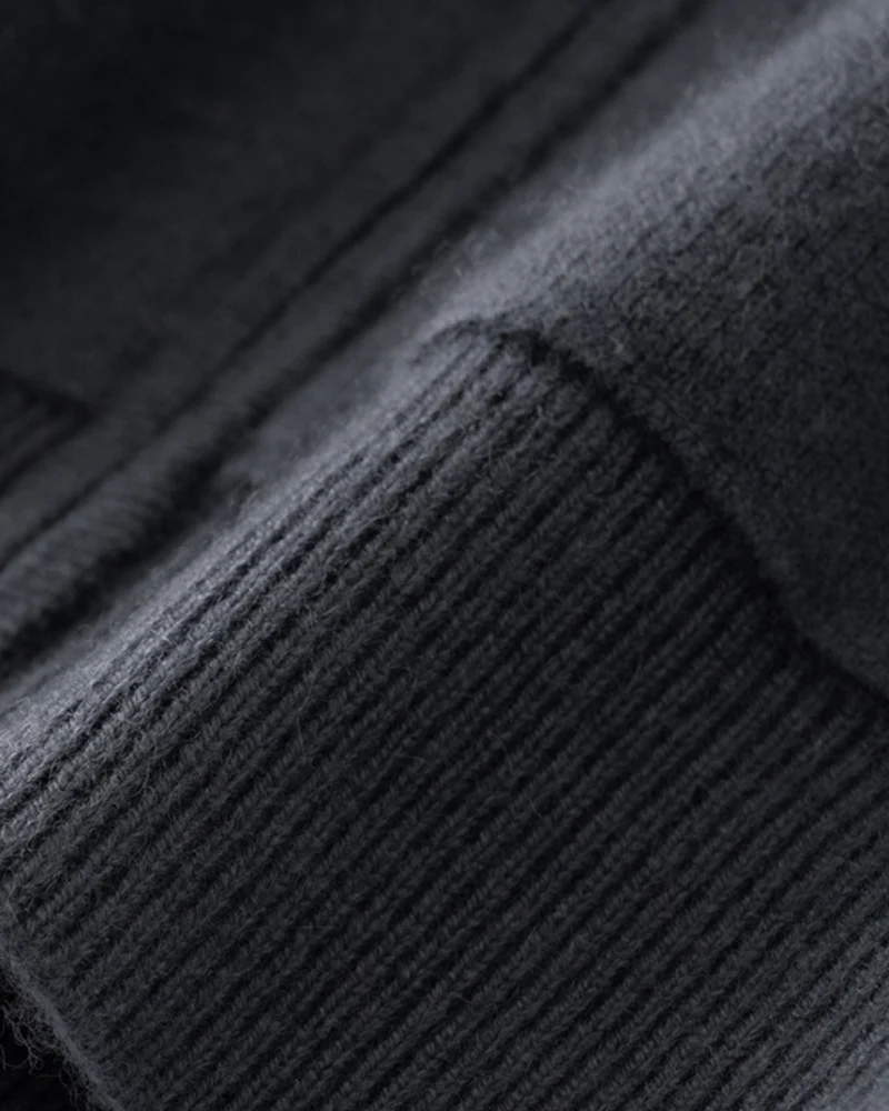 Cashmere Full-Zip Thickened Hooded Cardigan
