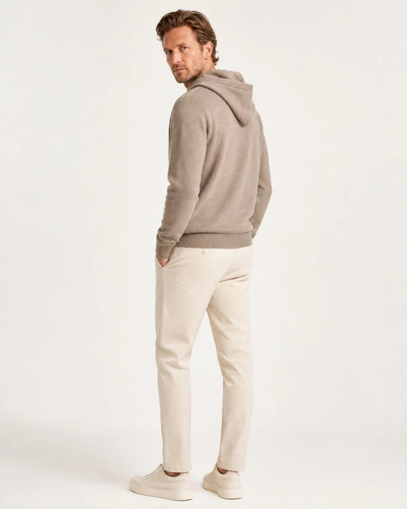 Cashmere Full-Zip Thickened Hooded Cardigan