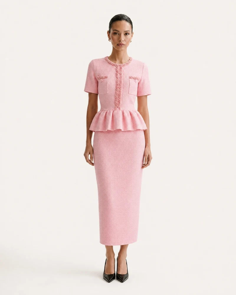 Embellished Short Sleeve Dress