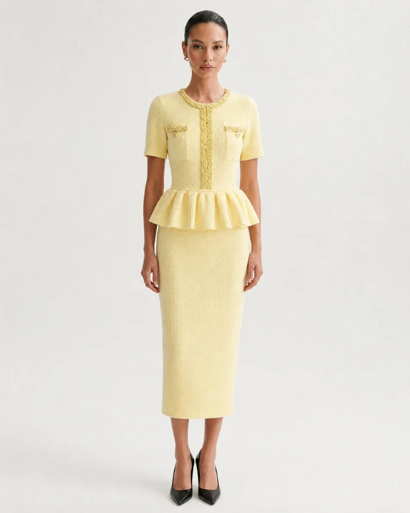 Embellished Short Sleeve Dress