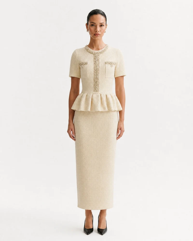 Embellished Short Sleeve Dress