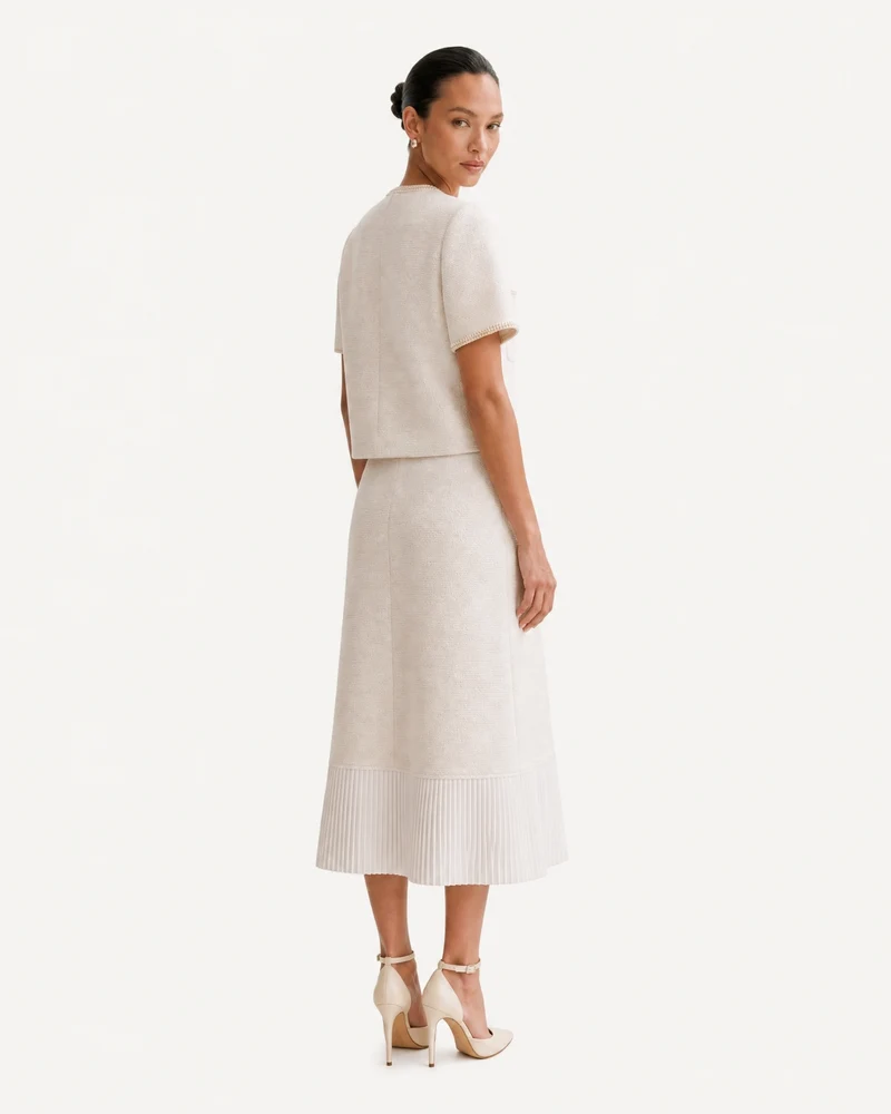 Hamptons Chic Set Top and Panelled Pleated Skirt