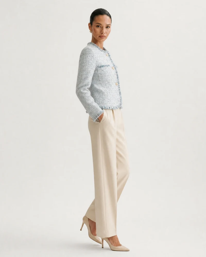 Parisian Style Woven Tweed Cardigan Jacket