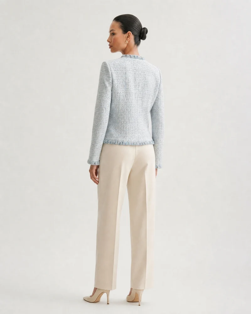 Parisian Style Woven Tweed Cardigan Jacket
