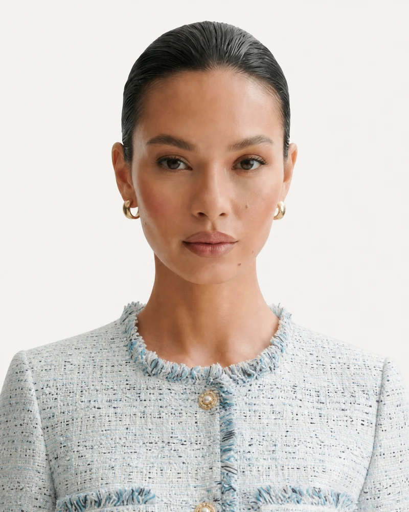 Parisian Style Woven Tweed Cardigan Jacket