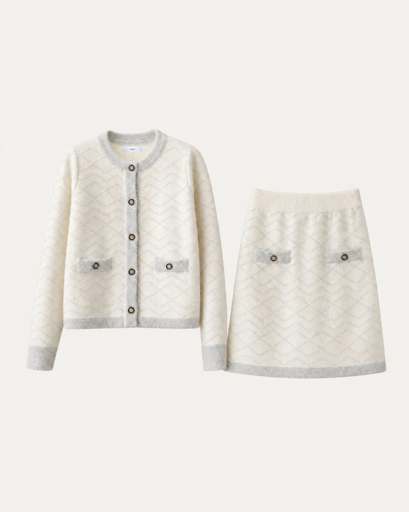 Diana Tweed-Style Knit Skirt Set
