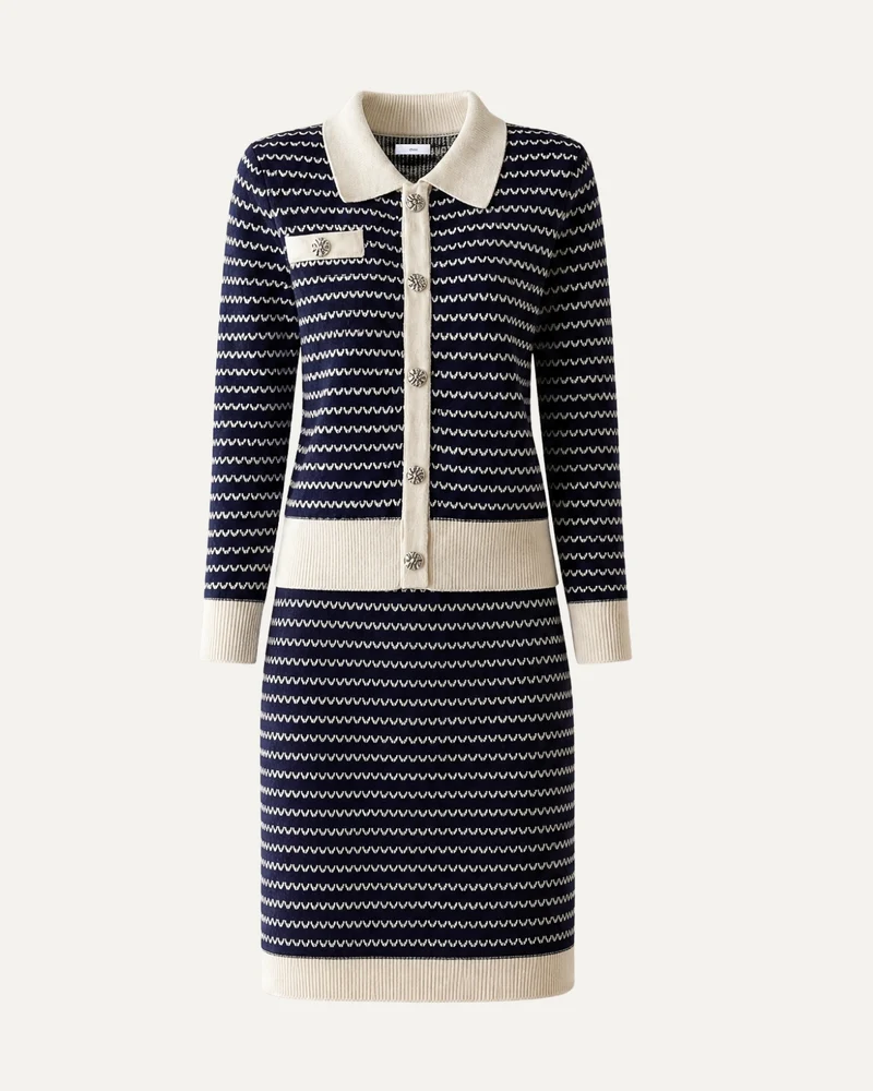 Kiara Royal Blue Set Cardigan & Skirt