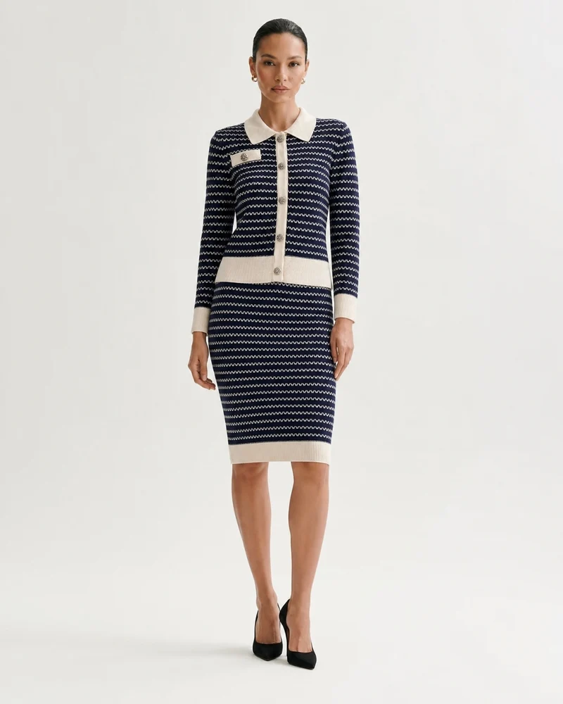 Kiara Royal Blue Set Cardigan & Skirt