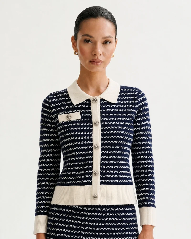 Kiara Royal Blue Set Cardigan & Skirt