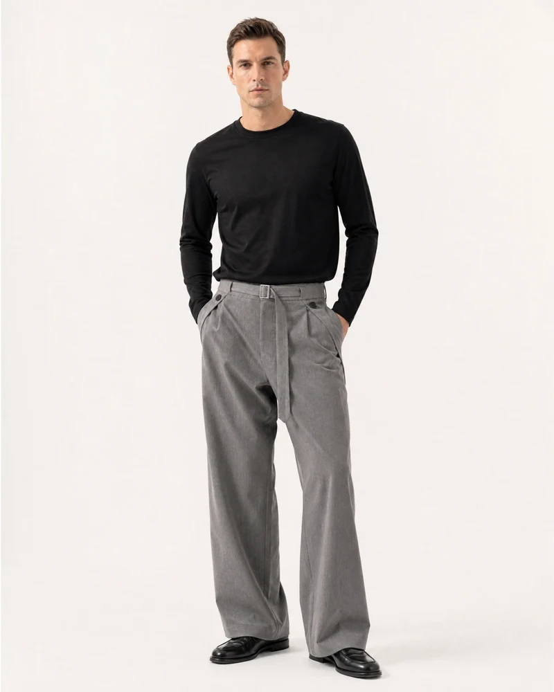 Retro Old Money A Line Pants Cleanfit