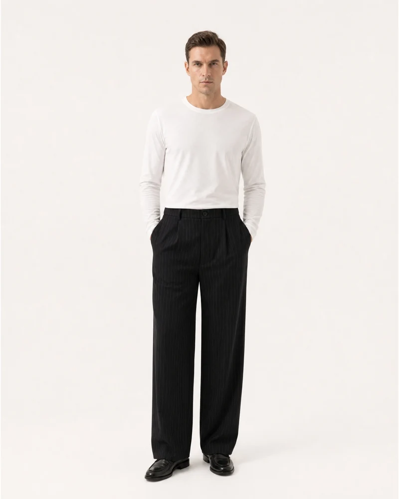 Vintage Striped Drapey Trousers Old Money