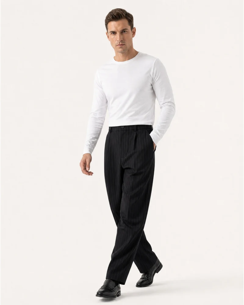 Vintage Striped Drapey Trousers Old Money